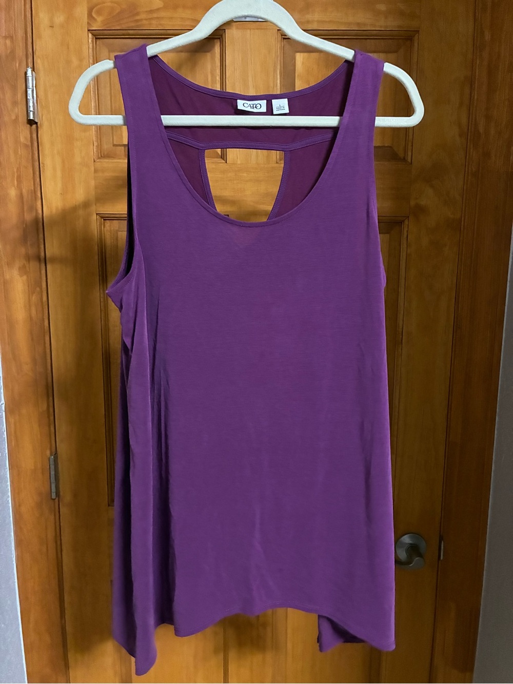 Cato Deep Purple Scoop Back Tank